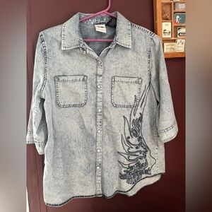 Harley Davidson denim top